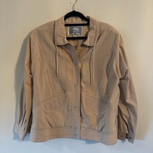 Tan vintage 80s jacket with elastic waist jacket